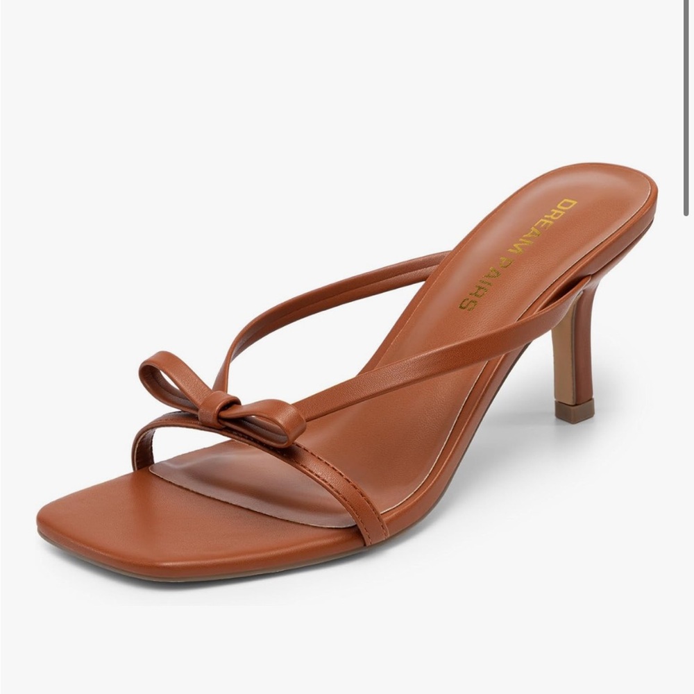 Dream Pairs Tan Strappy Heels
